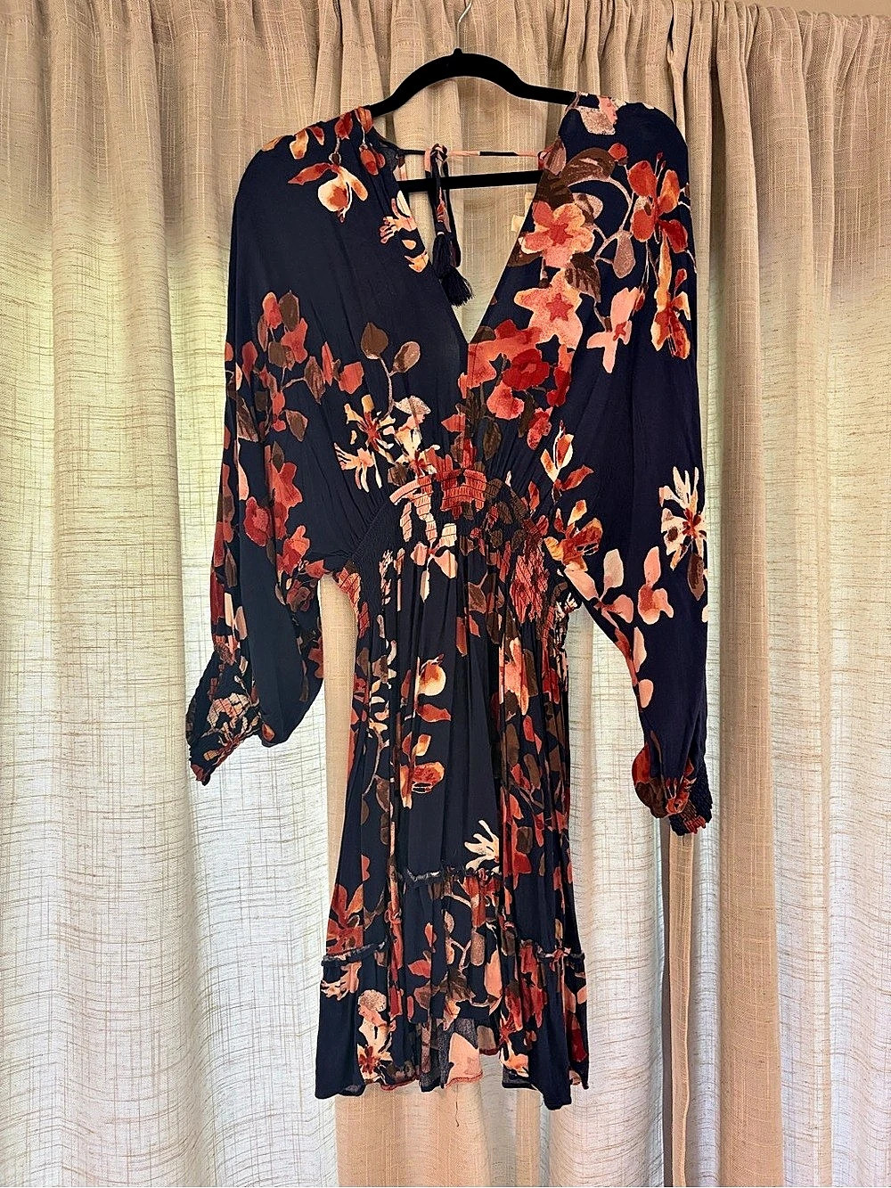 LoveStitch Floral Long Sleeve Midi Dress Size Large